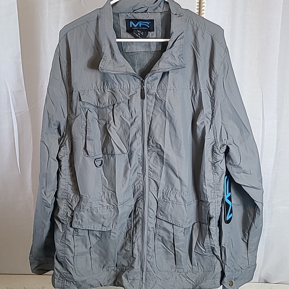 Mens Windbreaker NWT Mack Russo Gray XXL Jacket Full Zip